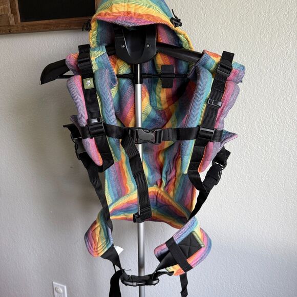 LennyLamb Sunrise Rainbow Toddler Soft Structured Woven Wrap Carrier - Picture 2 of 6